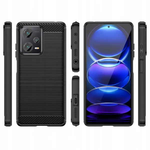 Tech-Protect Carbon kryt na Xiaomi Redmi Note 12 / Poco X5 5G, čierny