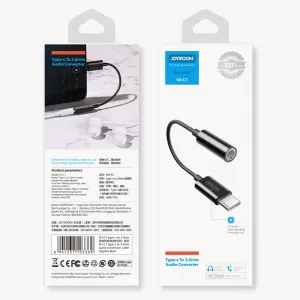 Joyroom Ben Series adaptér 3.5 mm jack / USB-C, čierny (SH-C1)