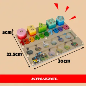 Kruzzel Montessori drevený sorter - koordinačná a edukačná hračka