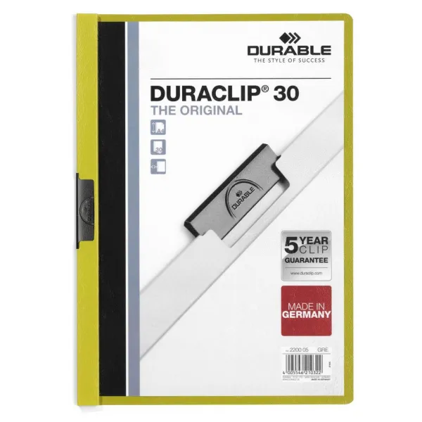 Obal s klipom DURACLIP Original 30 svetlozelený Zakladač s klipom