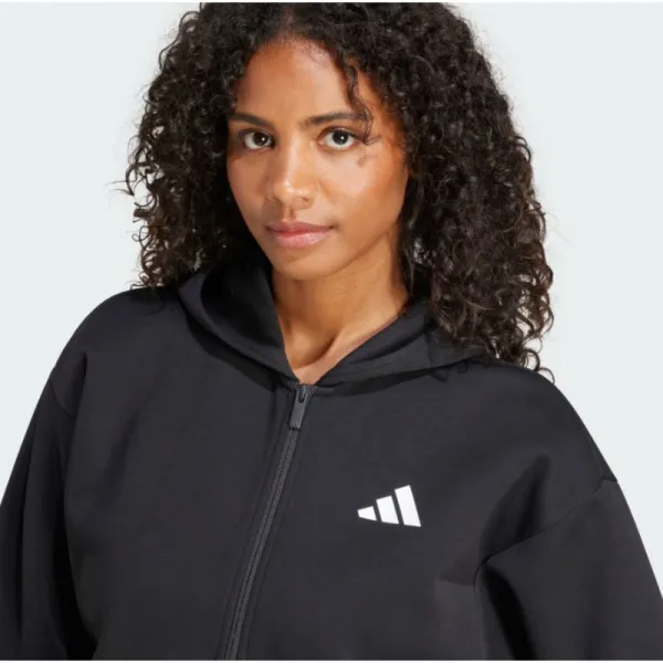 Dámska mikina so zipsom ADIDAS W FI 3S FZ HD BLACK