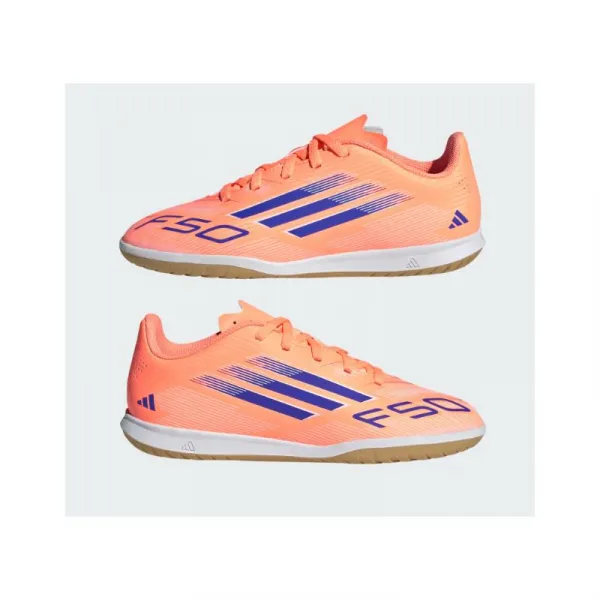 Chlapčenské futbalové kopačky halové ADIDAS F50 Club Jr IC beam orange lucid blue cloud white