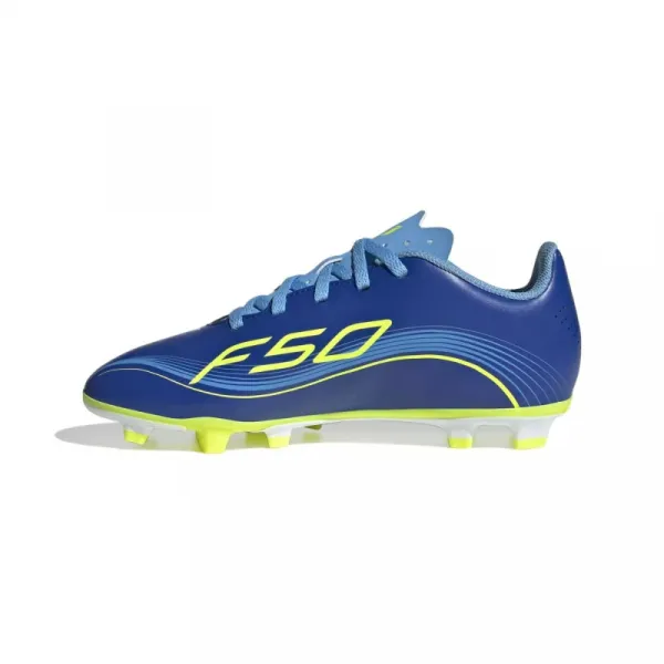Chlapčenské futbalové kopačky outdoorové ADIDAS F50 Messi Club Jr FG MG team royal blue solar yellow semi blue burst