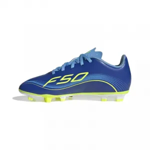 Chlapčenské futbalové kopačky outdoorové ADIDAS F50 Messi Club Jr FG MG team royal blue solar yellow semi blue burst
