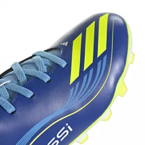 Chlapčenské futbalové kopačky outdoorové ADIDAS F50 Messi Club Jr FG MG team royal blue solar yellow semi blue burst