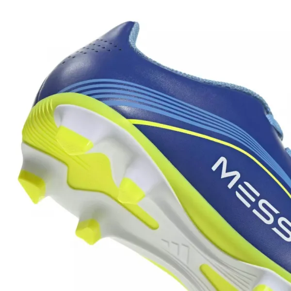 Chlapčenské futbalové kopačky outdoorové ADIDAS F50 Messi Club Jr FG MG team royal blue solar yellow semi blue burst