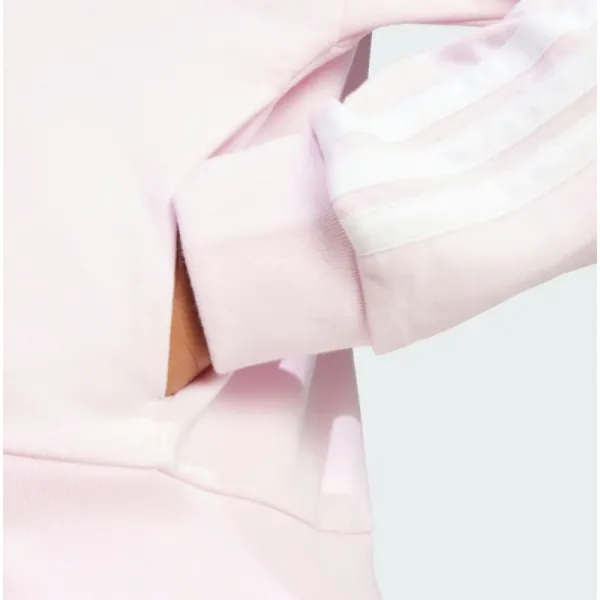 Dámska mikina so zipsom ADIDAS W 3S FT FZ HD CLPINK WHITE