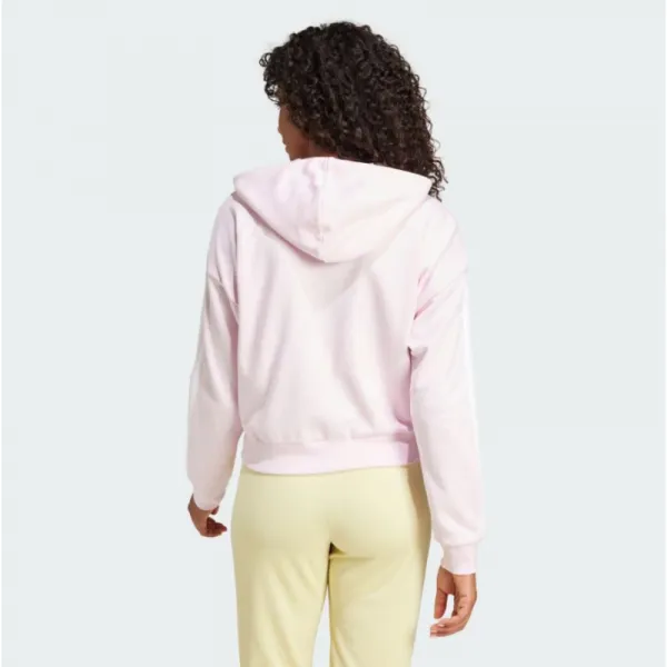 Dámska mikina so zipsom ADIDAS W 3S FT FZ HD CLPINK WHITE