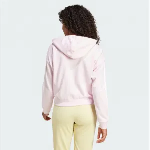 Dámska mikina so zipsom ADIDAS W 3S FT FZ HD CLPINK WHITE