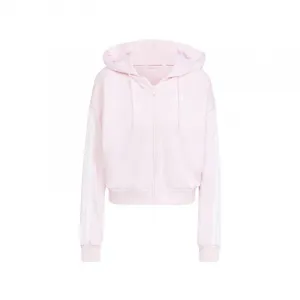 Dámska mikina so zipsom ADIDAS W 3S FT FZ HD CLPINK WHITE