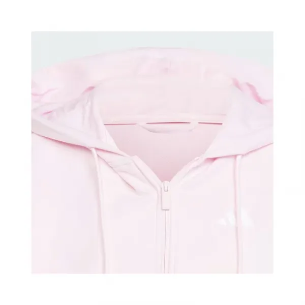 Dámska mikina so zipsom ADIDAS W 3S FT FZ HD CLPINK WHITE