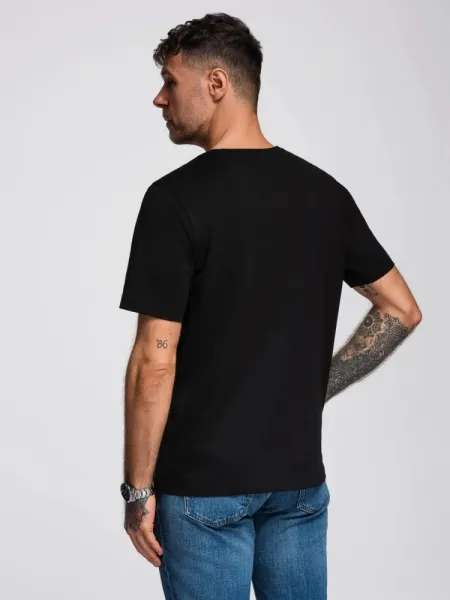 Trendy pánske tričko s krátkym rukávom- čierne