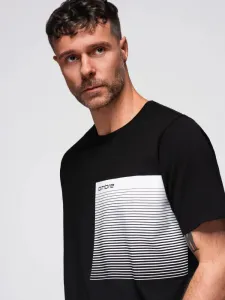 Trendy pánske tričko s krátkym rukávom- čierne
