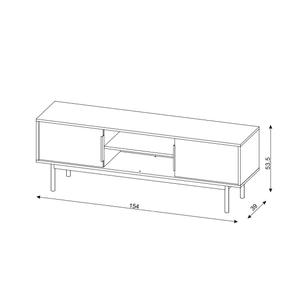 Vivaldi TV stolík Viva 154 cm čierny