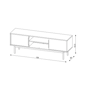 Vivaldi TV stolík Viva 154 cm čierny