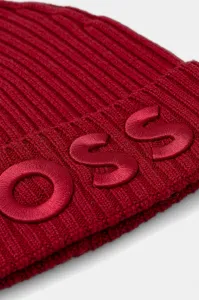 Vlnená čiapka BOSS čierna farba, 50497815