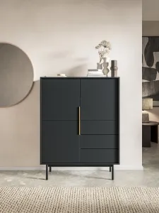 Vivaldi Vysoká komoda Viva 104 cm čierna