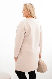 Kesi Włoski Dámska sukňa Plus Size maslo s vreckom a 3/4 rukávom béžová