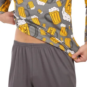 Pánske pyžamo Lonka viacfarebné (Lopping big beer dark grey) M