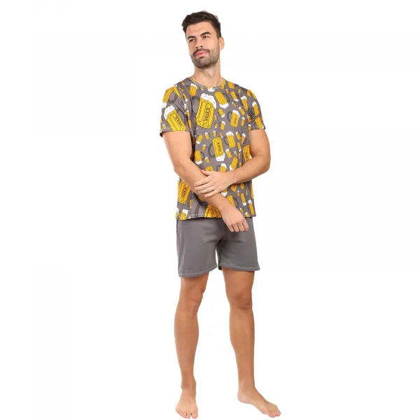 Pánske pyžamo Lonka viacfarebné (Koffing beer/dark grey big) M