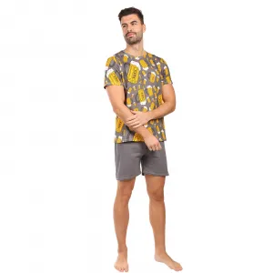 Pánske pyžamo Lonka viacfarebné (Koffing beer/dark grey big) M