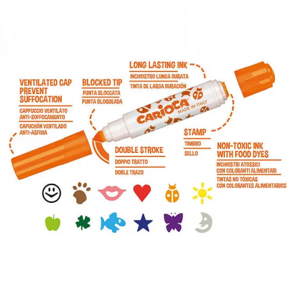 Fixky s pečiatkou Carioca Stamp Markers 12 ks-CARIOCA