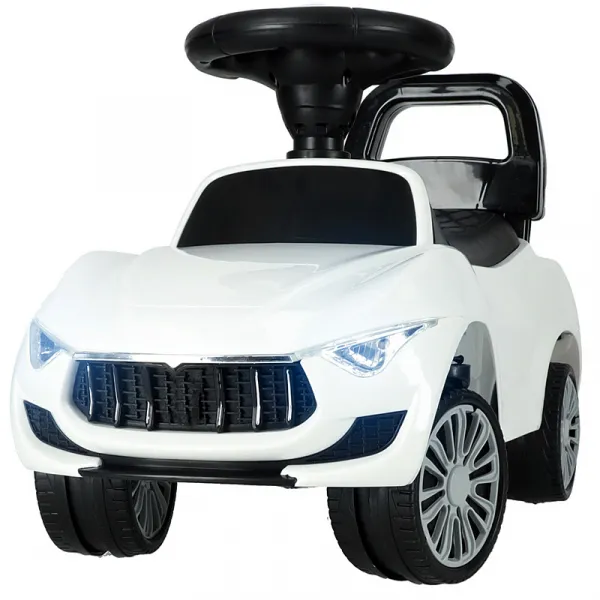 Odrážadlo detské auto biele zo zvukmi a svetlami KX4411