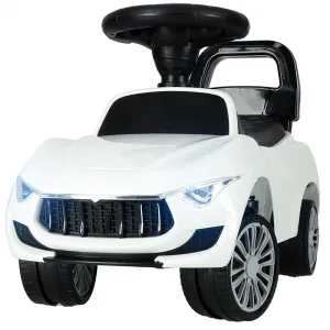 Odrážadlo detské auto biele zo zvukmi a svetlami KX4411
