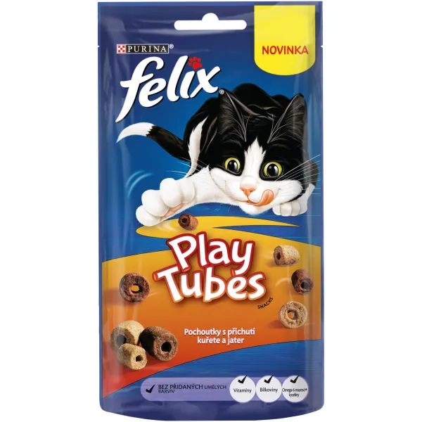 FELIX PLAY TUBES 8x50g s příchuťou kuraťa a pečene