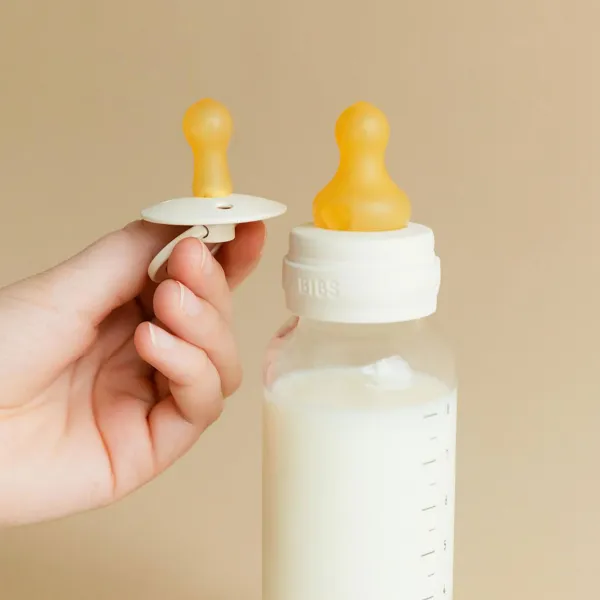 BIBS antikoliková fľaša s kaučukovým cumlíkom 270ml - Ivory