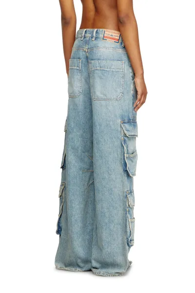 Džínsy Diesel D-Sire-Cargo-D Trousers Blue