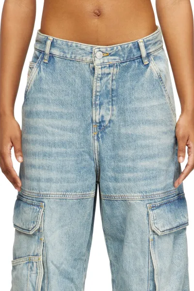 Džínsy Diesel D-Sire-Cargo-D Trousers Blue