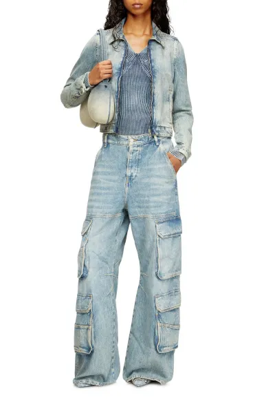 Džínsy Diesel D-Sire-Cargo-D Trousers Blue