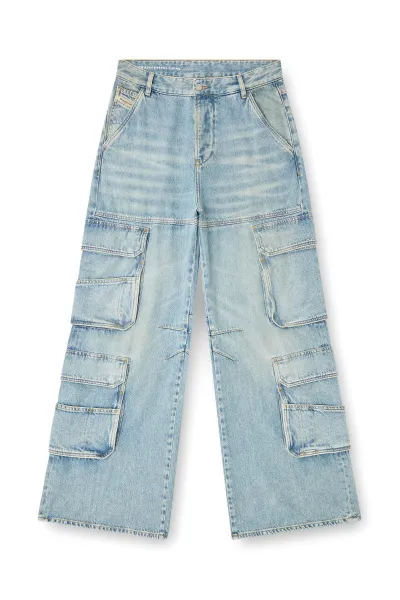 Džínsy Diesel D-Sire-Cargo-D Trousers Blue