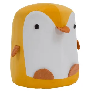 Taburet v tvare tučniaka, žltá/biela, RAINO