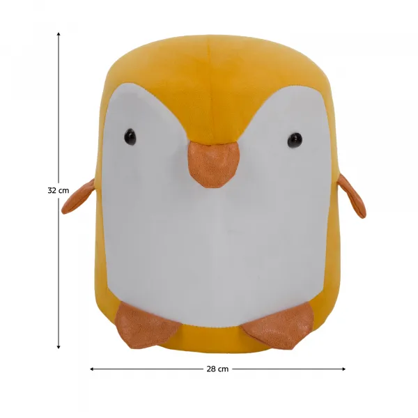 Taburet v tvare tučniaka, žltá/biela, RAINO