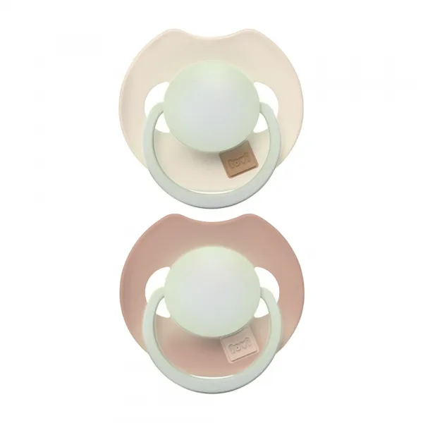 LOVI Cumlík svietiaci silikónový dynamický PRIME 18m+ Ivory/Blush