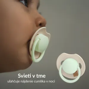 LOVI Cumlík svietiaci silikónový dynamický PRIME 18m+ Ivory/Blush