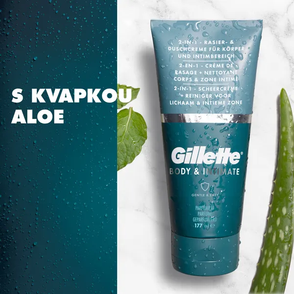 Gillette Body&Intimate 2in1 Shave Cream prípravok na holenie slabín s umývacou emulziou pre mužov 150 ml