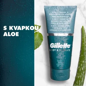 Gillette Body&Intimate 2in1 Shave Cream prípravok na holenie slabín s umývacou emulziou pre mužov 150 ml