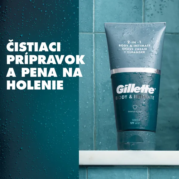 Gillette Body&Intimate 2in1 Shave Cream prípravok na holenie slabín s umývacou emulziou pre mužov 150 ml