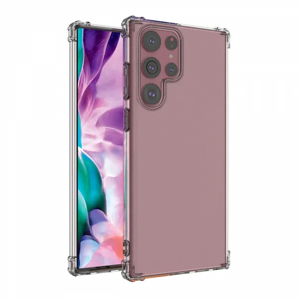 MG Anti Shock Military silikónový kryt na Samsung Galaxy S22 Ultra, priesvitný