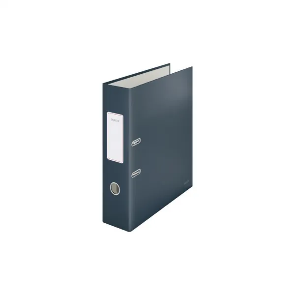 LEITZ Pákový šanón, 80 mm, A4, kartón, 180°, "Cosy Soft Touch", matná sivá