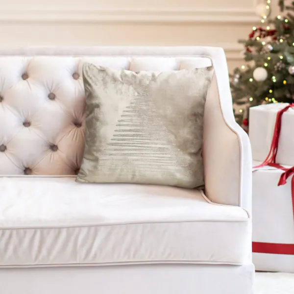 Obliečka na vankúš CHRISTMAS ROYAL4 béžová / strieborná