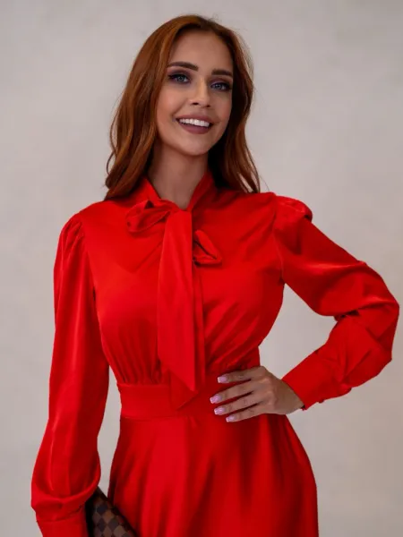 ASPERISSIA Dámske šaty ESTELLE Farba: Červená, Konfekčná veľkosť: M