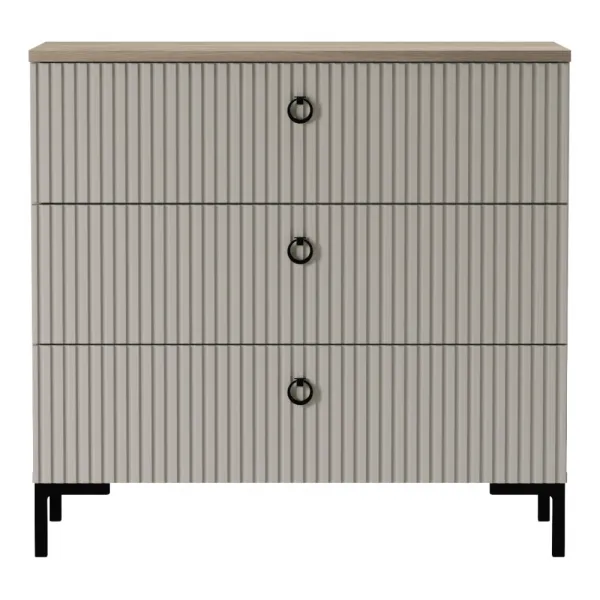 Komoda, sivohnedá Taupe/dub silverjack, DOMCA 3S