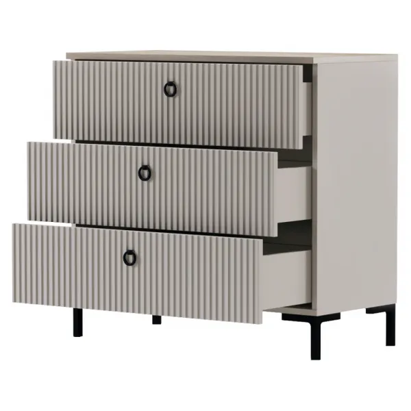 Komoda, sivohnedá Taupe/dub silverjack, DOMCA 3S