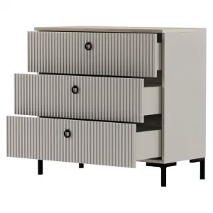 Komoda, sivohnedá Taupe/dub silverjack, DOMCA 3S