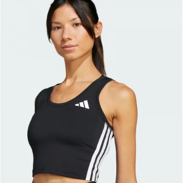 Dámske tréningové tielko ADIDAS WE 3S CROP TANK BLACK WHITE