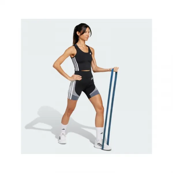 Dámske tréningové tielko ADIDAS WE 3S CROP TANK BLACK WHITE